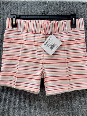 Turtles & Tees Golf Shorts Girls XL 14/16 Pink Stripe Stretch Activewear Tennis